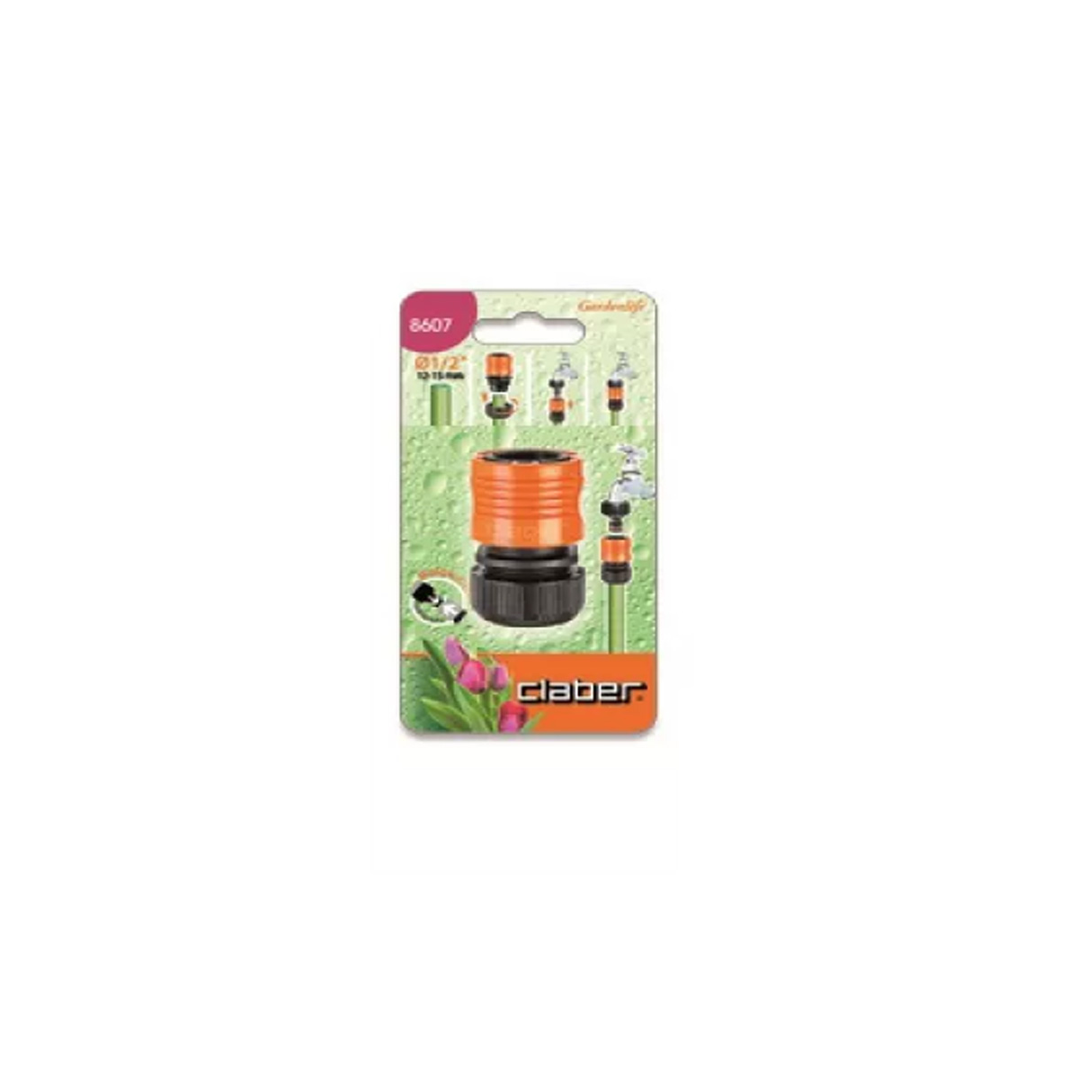CLABER 8607 AUTOMATIC COUPLING 1/2'' BLISTER