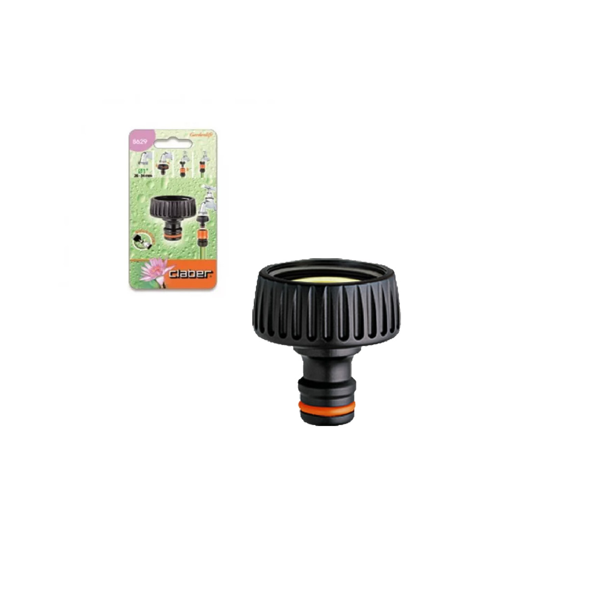 CLABER 8629 TAP CONNECTOR 1'' FEMALE BLISTER