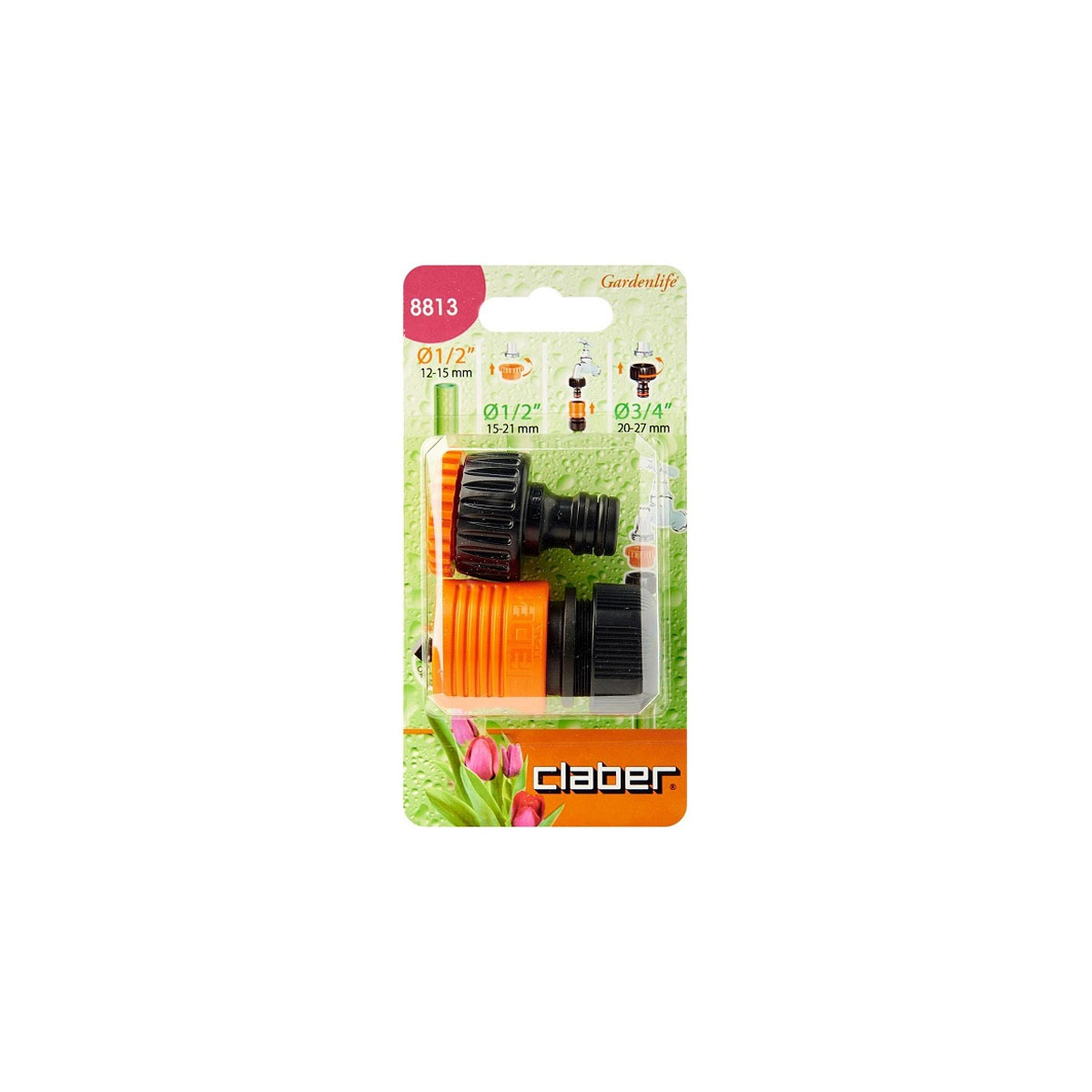 CLABER 8813 SET TAP CONNECTOR AND REDUCER  8606+8591 BLISTER