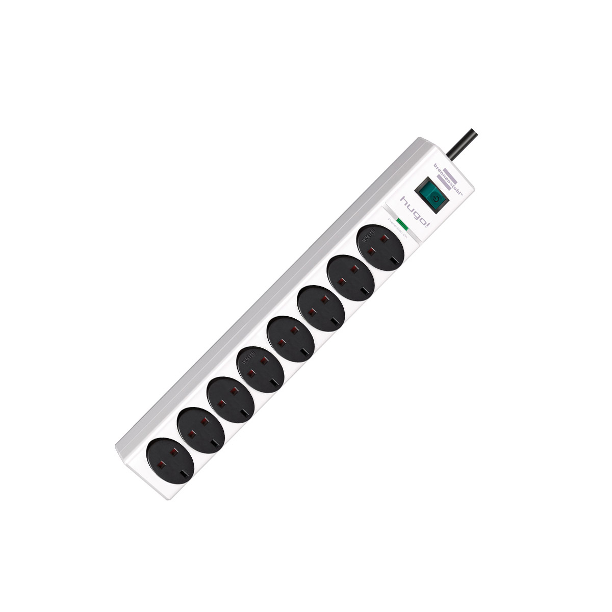 BRENNENSTUHL HUGO! EXTENSION 8 SOCKET SURGE PROTECTION 8 SOCKETS 3M WHITE