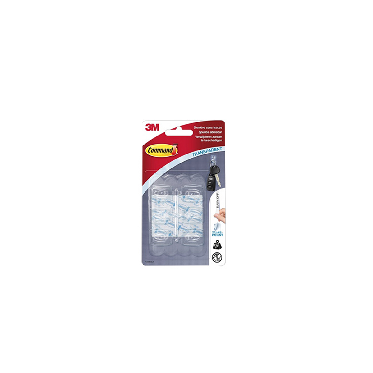 HANGING STICKERS MINI 3M 17006CLR 225G TRANSPARENT 6 PCS REMOVAL WITHOUT TRACES