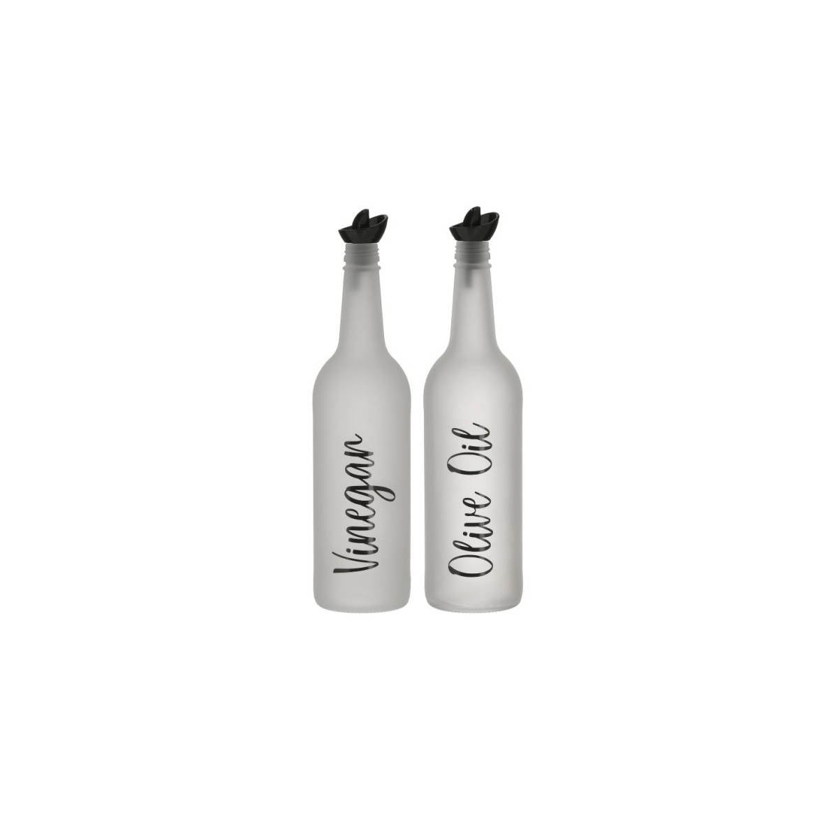SET OF 2 OIL/VINEGAR GLASS CONTAINERS