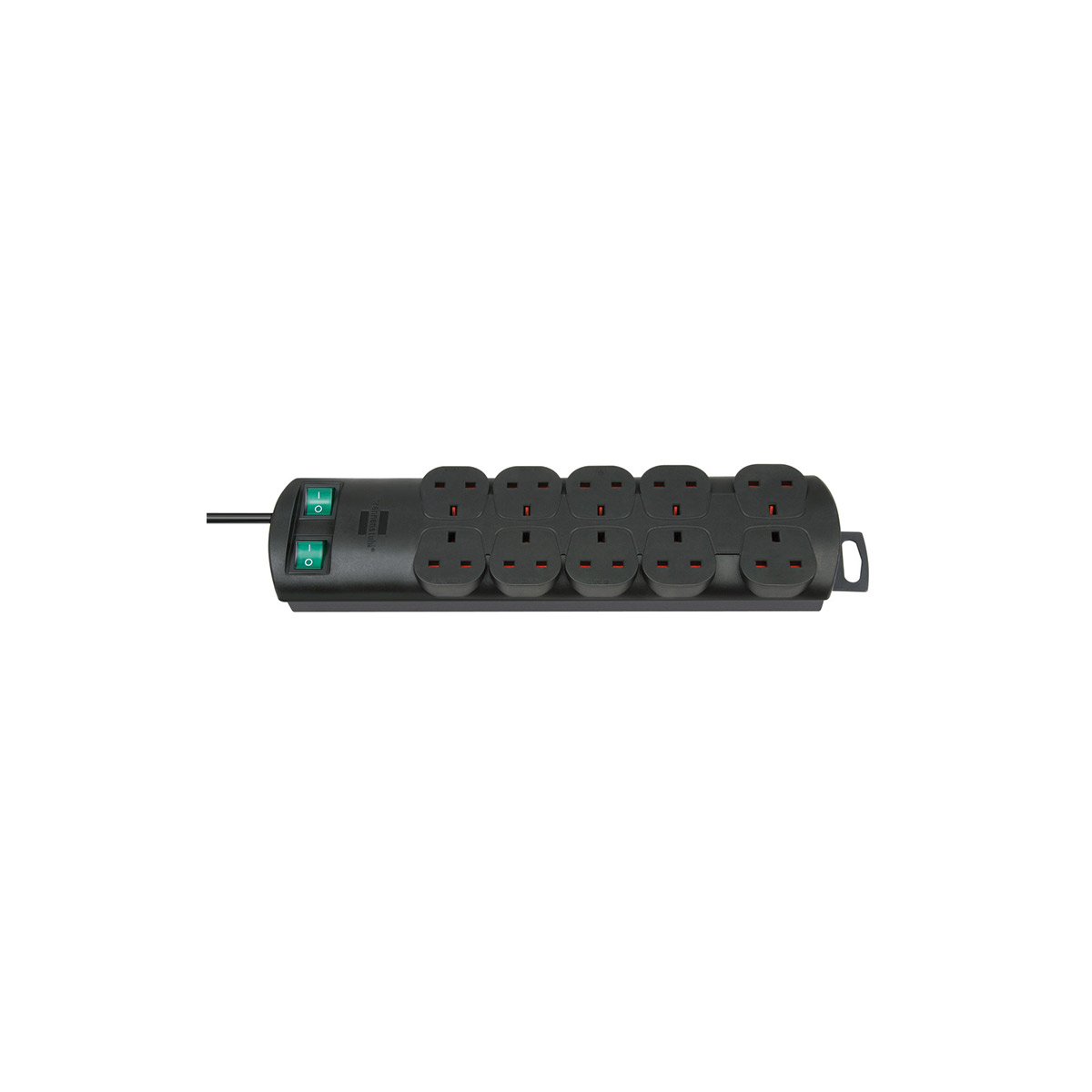 BRENNENSTUH PRIMERA-LINE EXTENSION 10-WAY SOCKET 2M CABLE WITH SWITCH BLACK