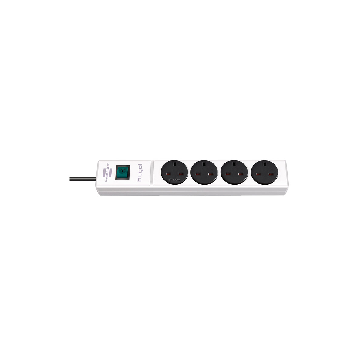 BRENNENSTUHL EXTENSION HUGO! 8-WAY SOCKET 3M CABLE WITH SWITCH WHITE