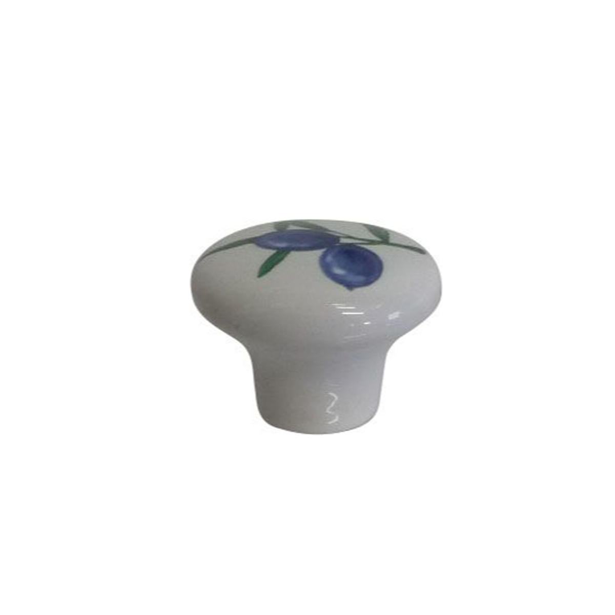 FURNITURE KNOB B BEAUTY Ø32Χ23MM WHITE CERAMIC WITH OLIVE BRANCH