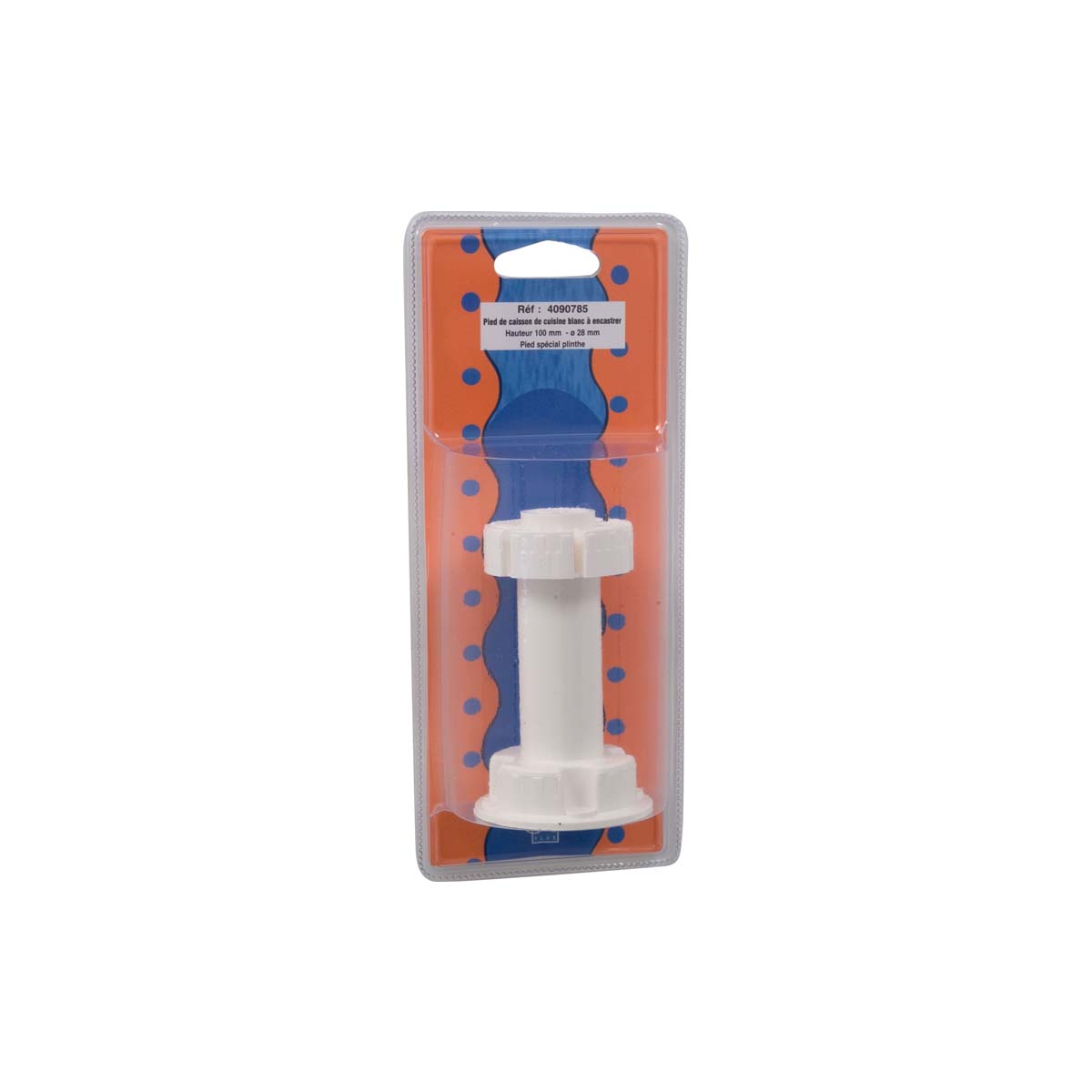 FOOT FOR KITCHEN CABINET CYLINDRICAL 100ΧΦ28MM PLASTIC WHITE