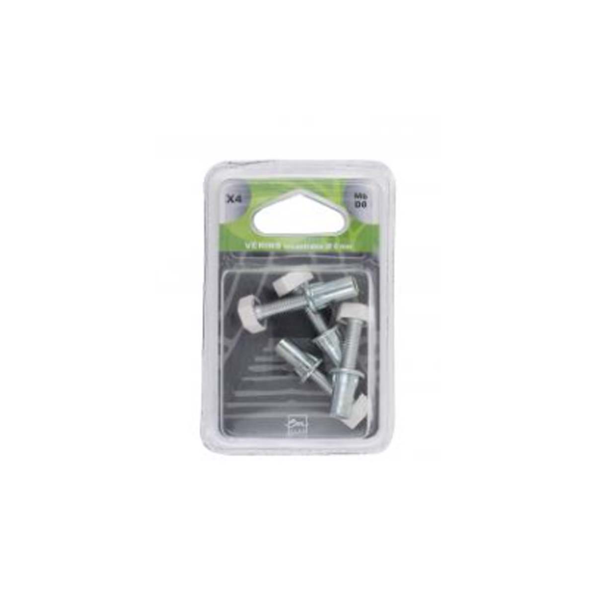 FURNITURE ROLL SCREW CYLINDER. Φ8MM METAL. WHITE 4 PCS.