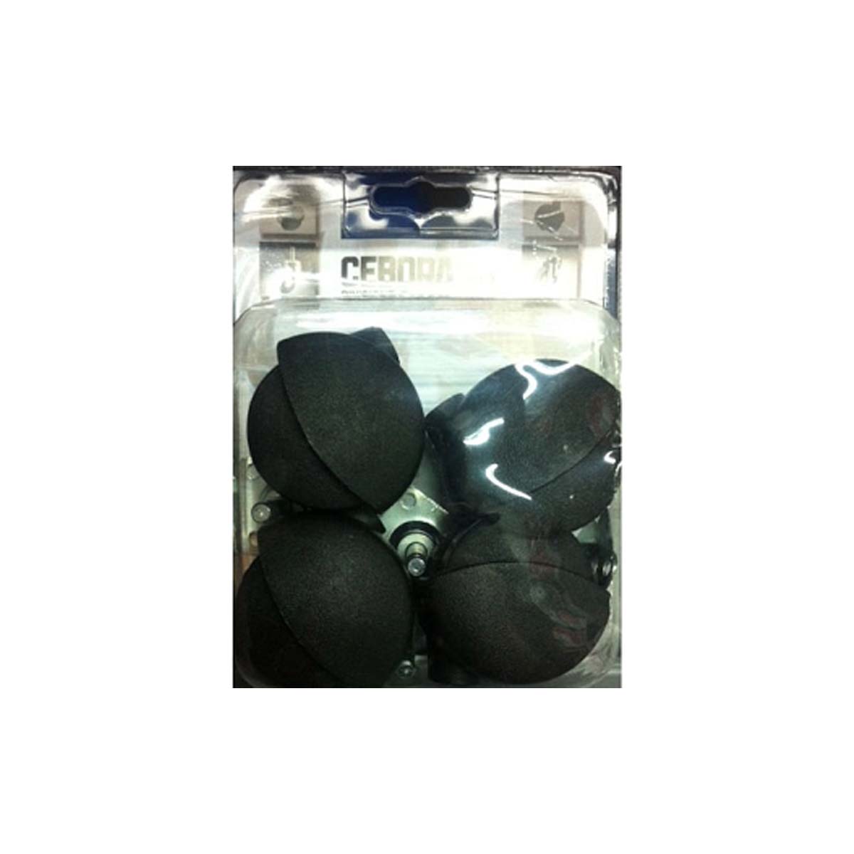WHEEL WITH FLANGE CP 45MM DOUBLE BLACK IN PLISTER 4 PCS.
