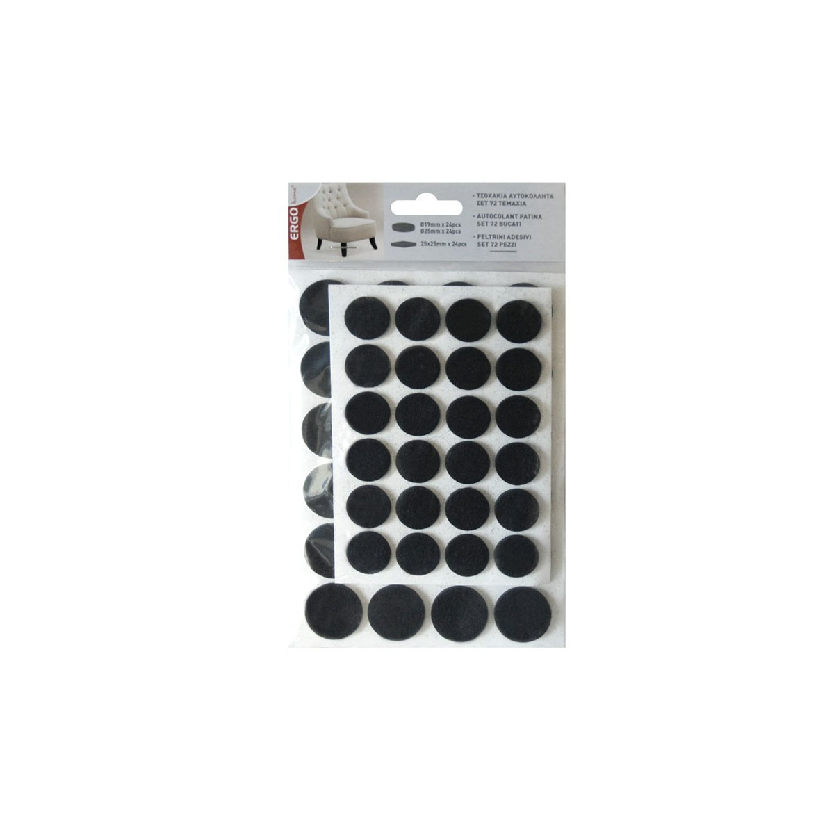 STICKERS FELT SET 72 PCS BLACK