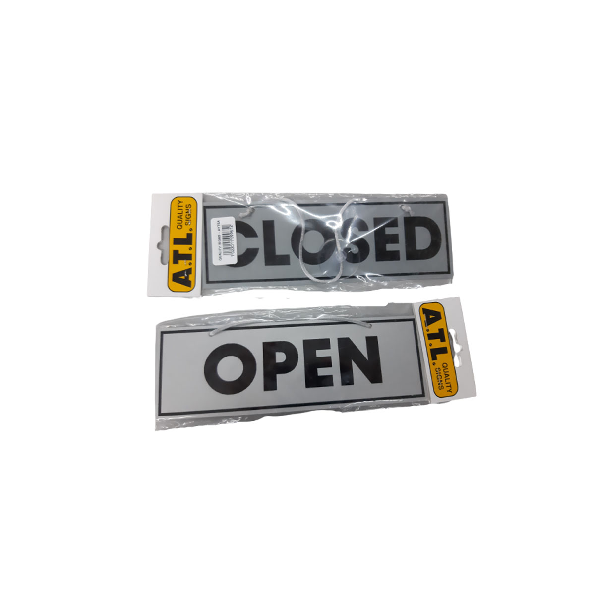 ALUMINUM PLATES 6,5X20CM "OPEN / CLOSED"