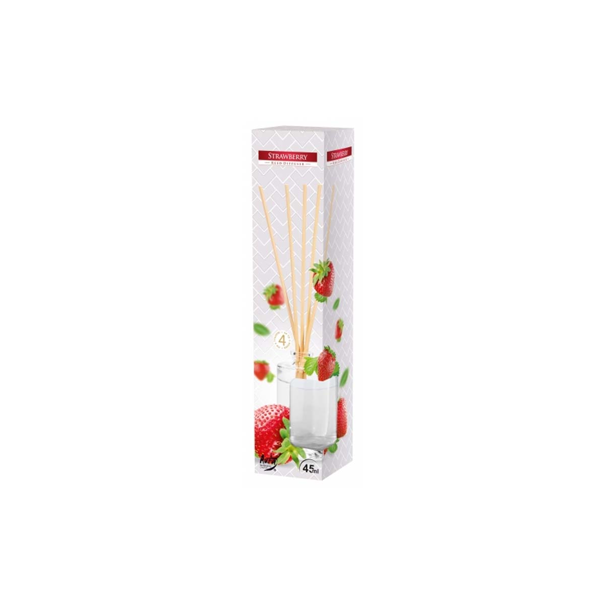DIFFUSIONAL AROMATIC SPACE GLASS WITH LIQUID AND STICKS