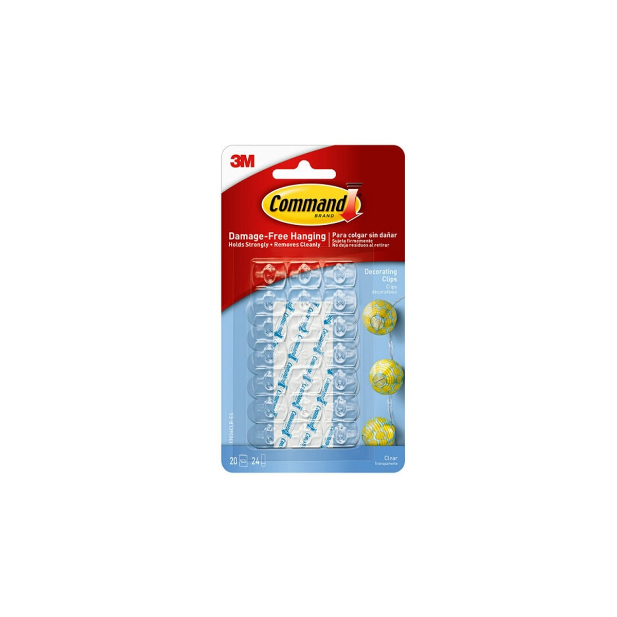 SELF-ADHESIVE CLIP 3M TRANSPARENT REMOVAL WITHOUT TRACE 20 PCS