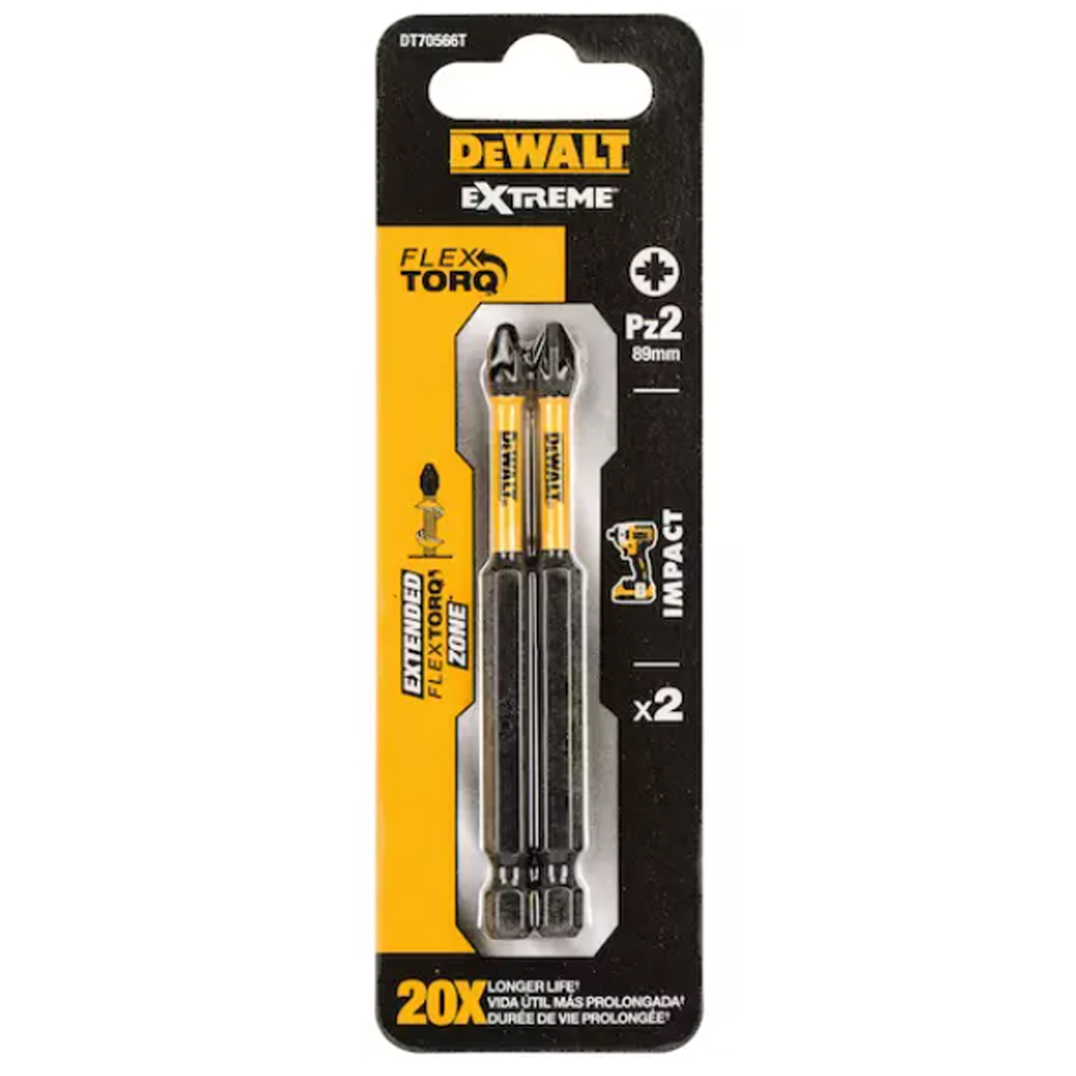 DE- IMPACT TORSION BITS- PZ2-89MM 2 PCS EXTREME